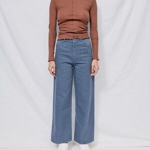 BASERANGE Navalo Pants in Dark Grey Cotton High Waisted Denim Button Fly Size S